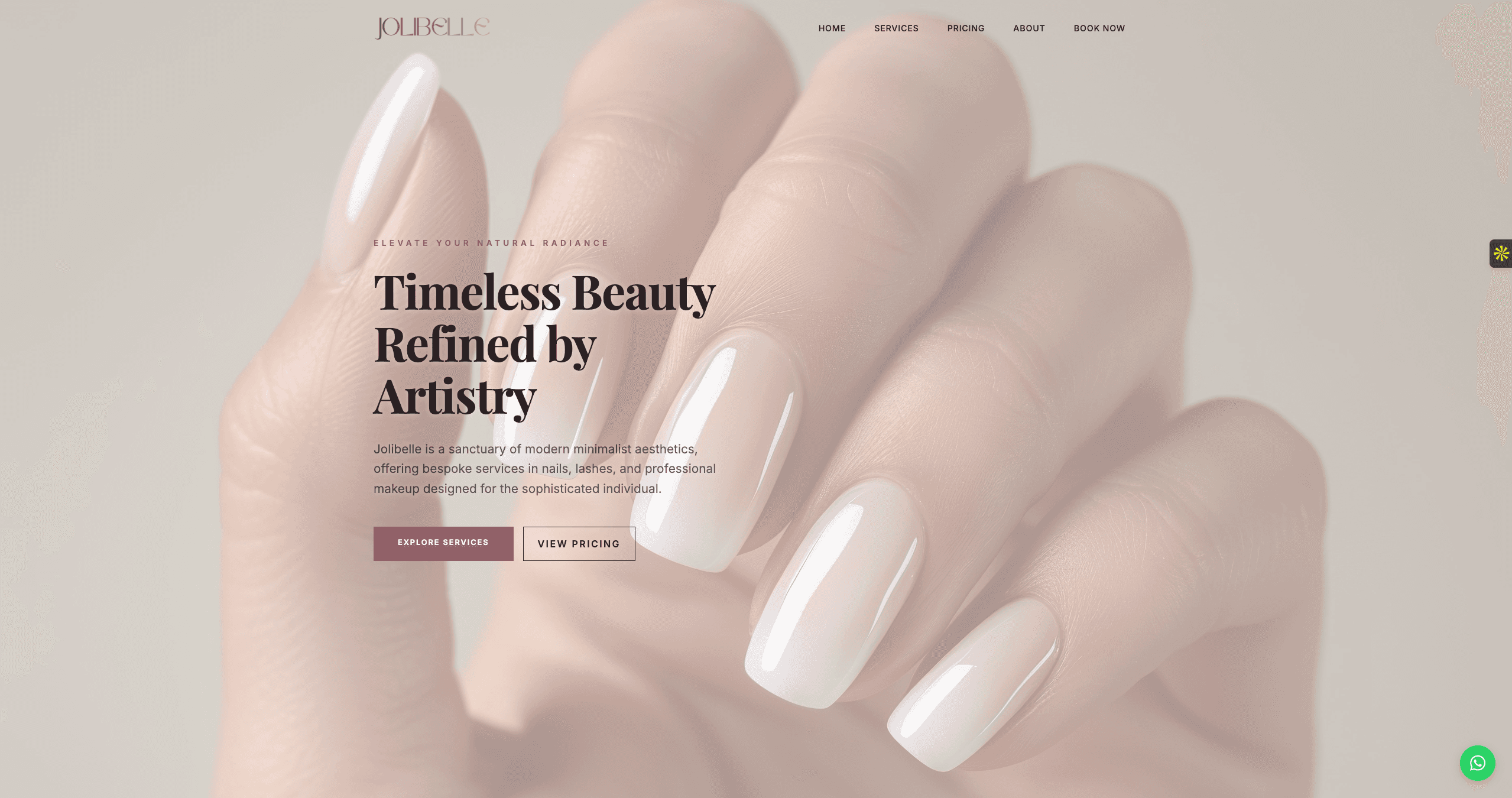 Jolibelle Website Portfolio Screenshot