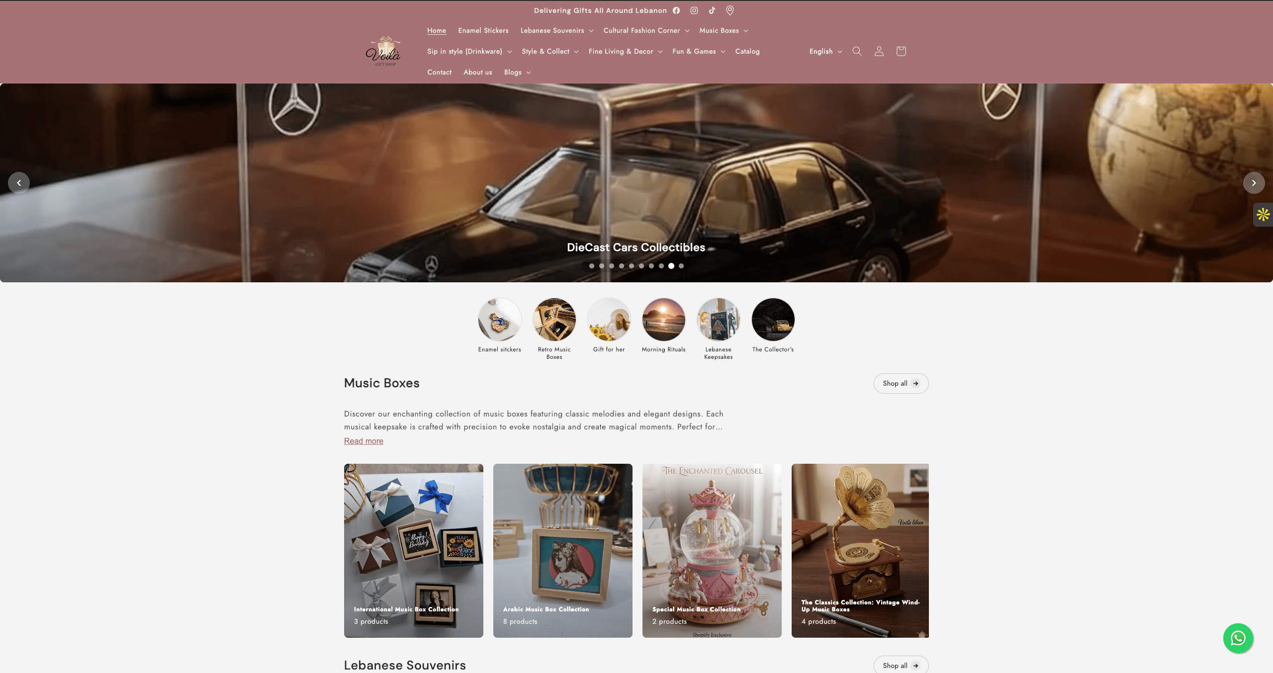 Voila Gift Shop Website Portfolio Screenshot